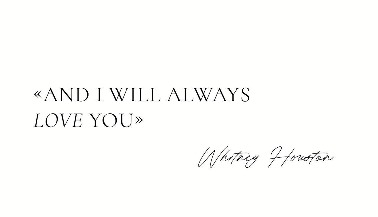 Листівка And i will always love you Whitney Houston