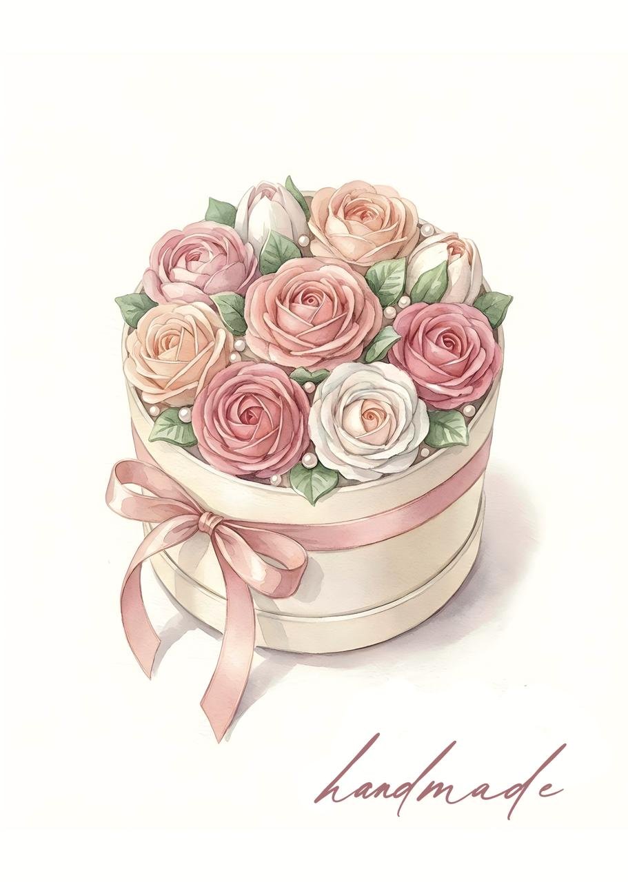 Листівка Handmade Зефірні квіти