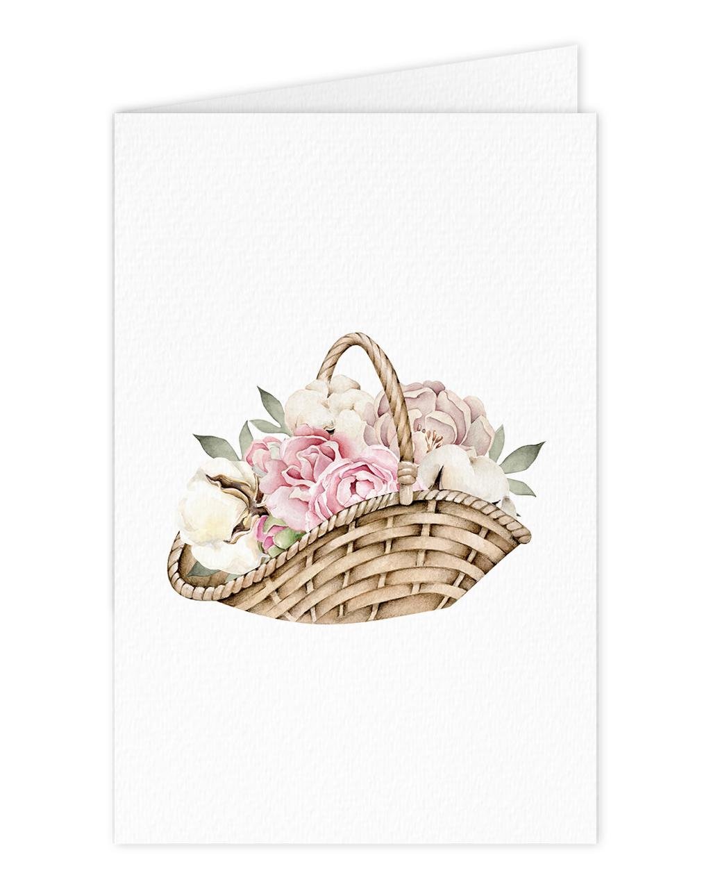 Листівка-книжечка Кошик з квітами