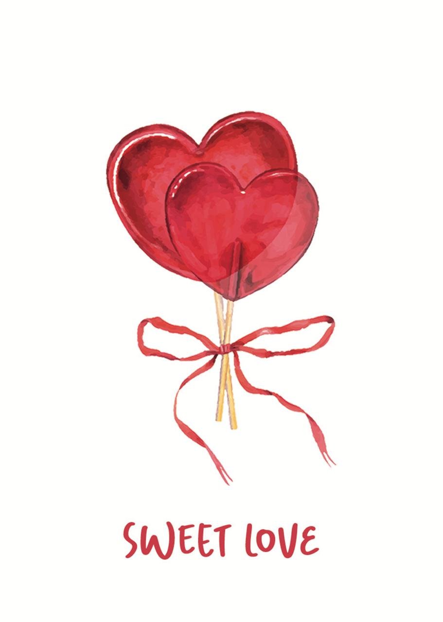 Листівка льодяник Sweet love