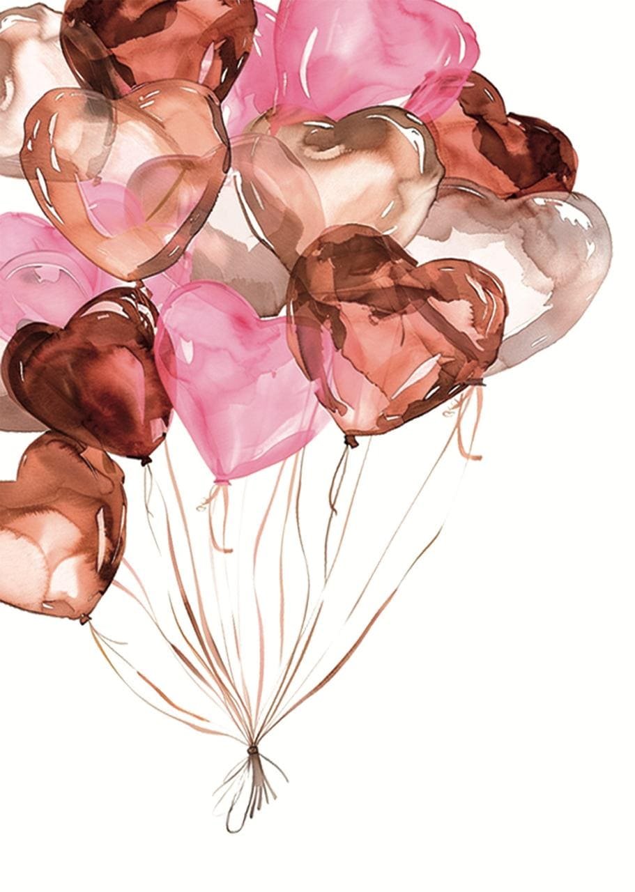 Листівка Повітряні кульки Hearts